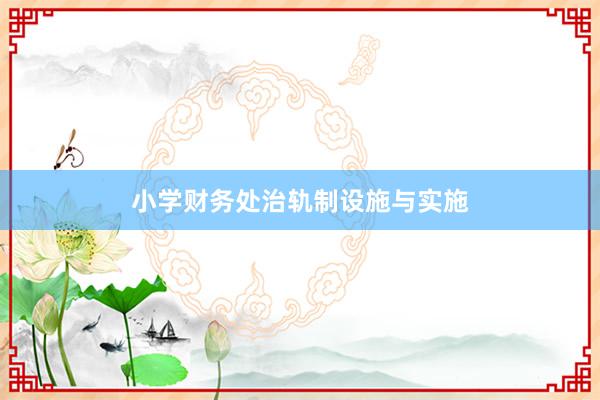 小学财务处治轨制设施与实施